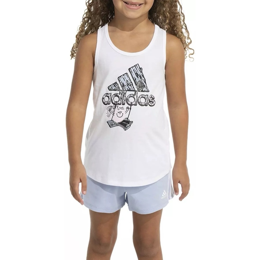 Adidas Girls Sleeveless Waist Length Tank Top